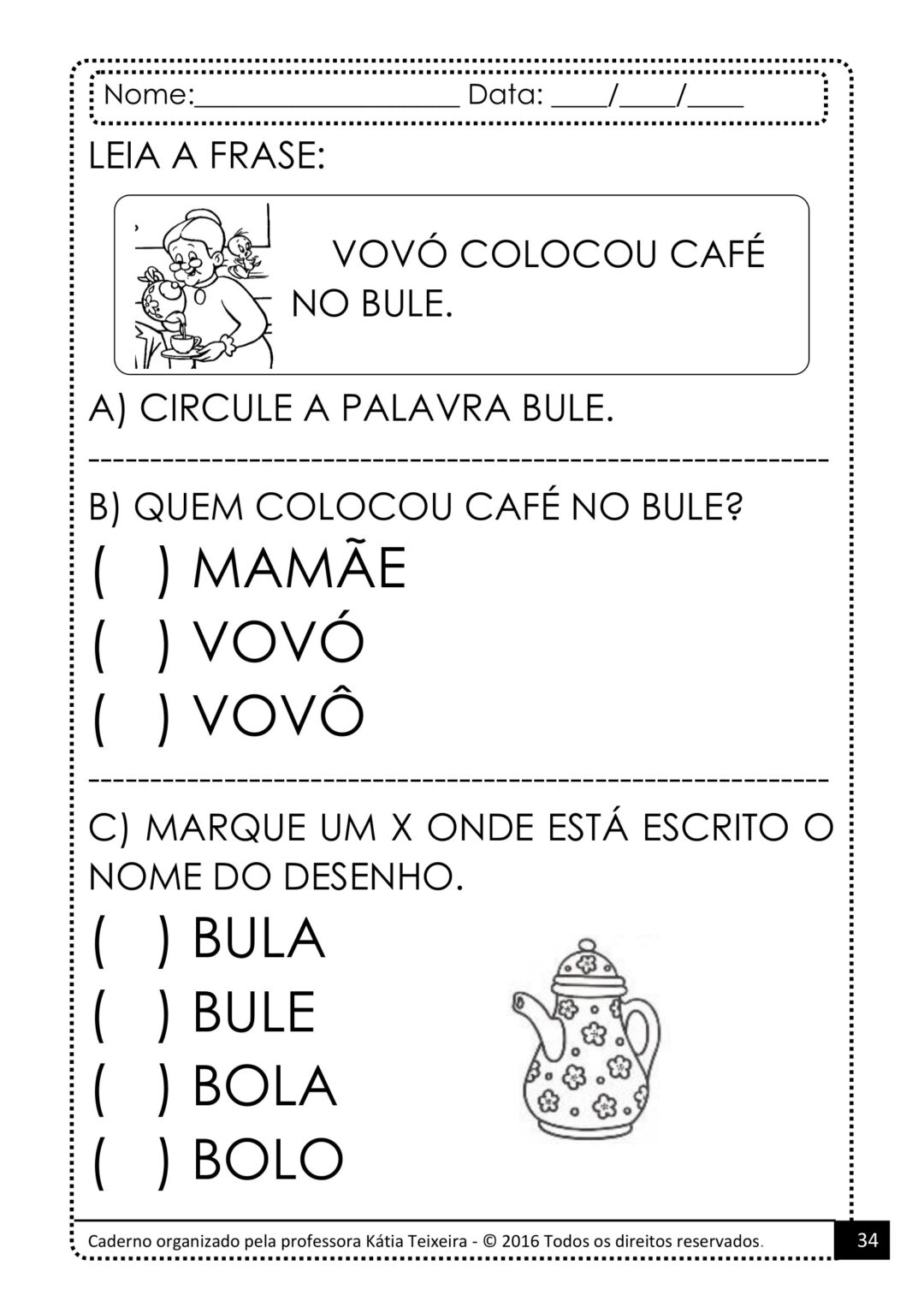 Pacote de Alfabetização Palavras Geradoras com 10 Apostilas - Imagem 5