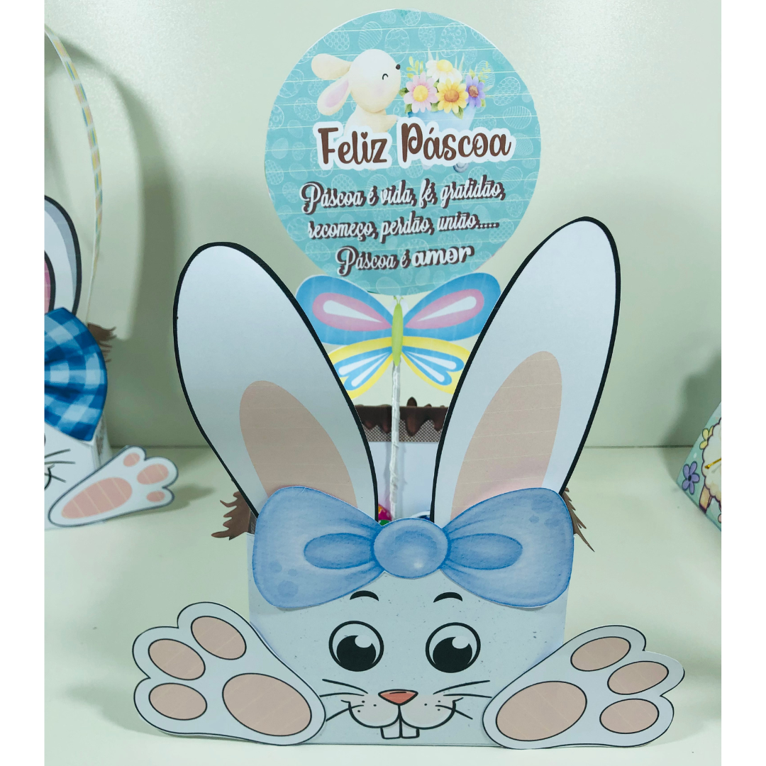 Caixinha Cestinha de Páscoa 02 Coelhinho