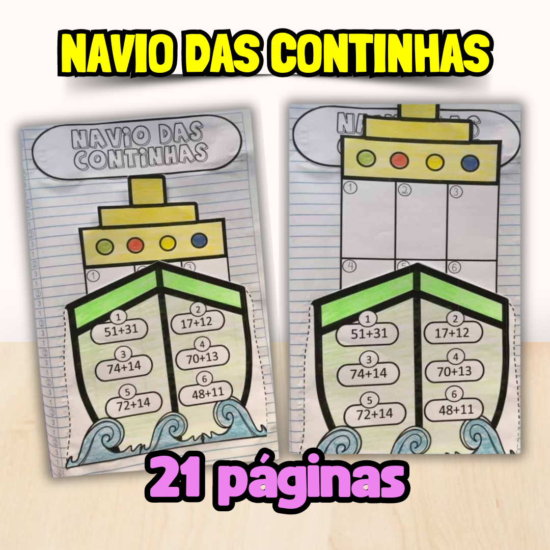 21 Atividades operações Adição e Subtração Navio das Continhas