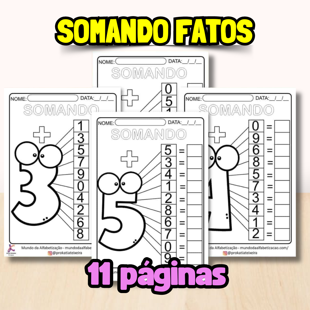 11 Atividades de adição somando fatos