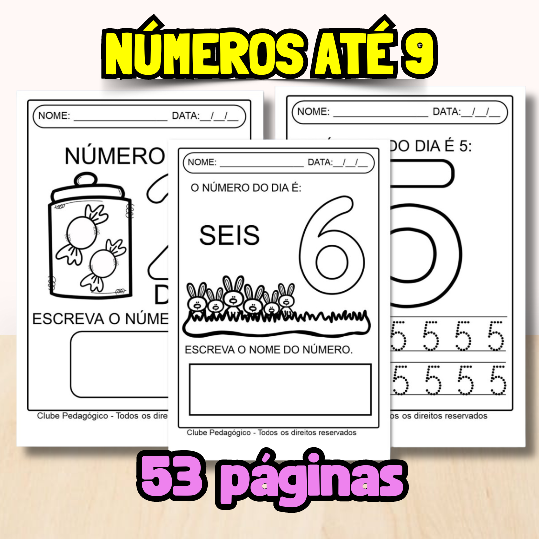 Apostila de matemática números de 0 a 10 com 53 páginas