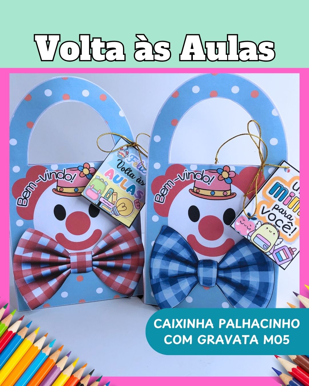 Caixinha Volta Às Aulas Palhacinho Gravata M05