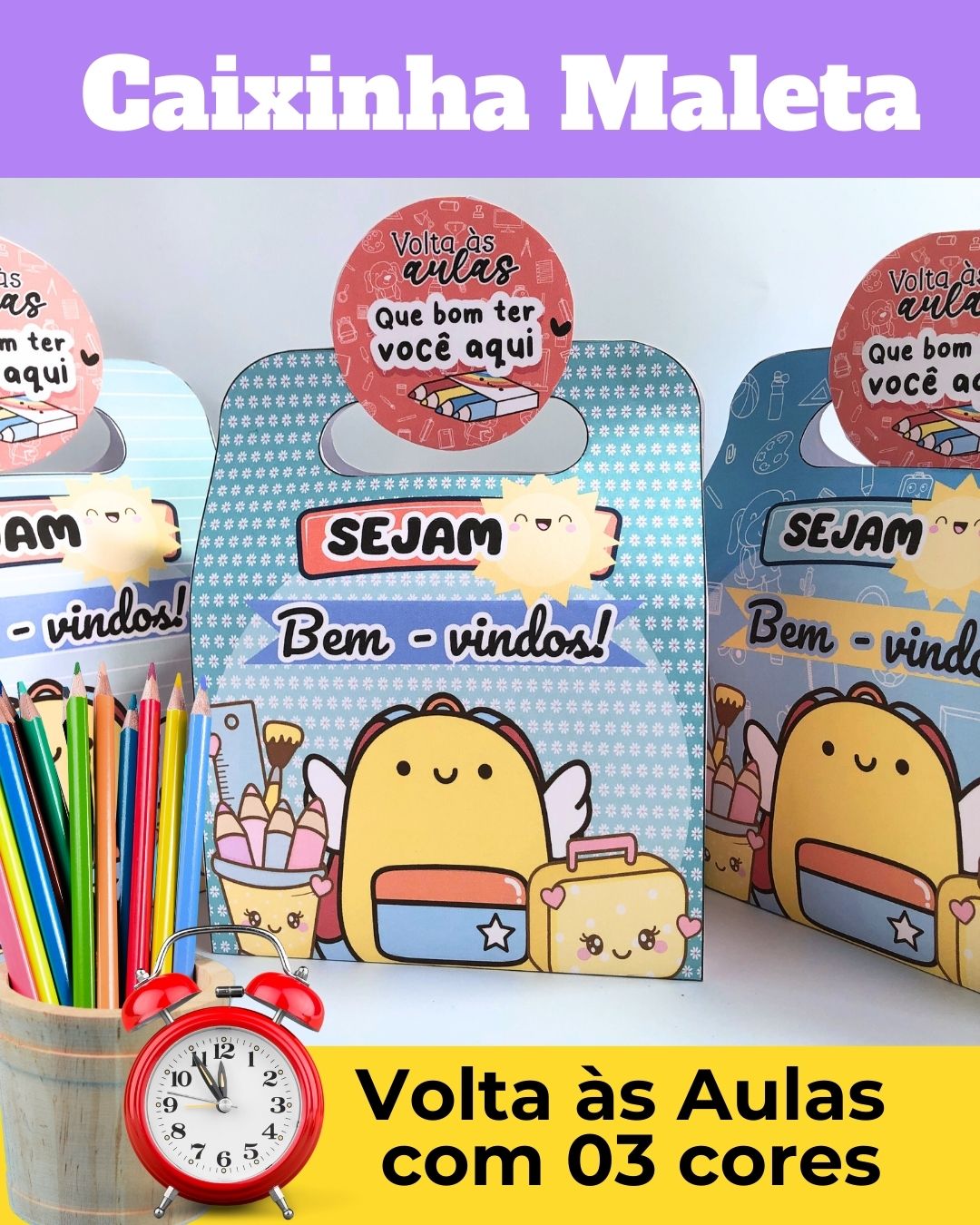 Caixinha Lembrancinha 03 Cores Modelo Sejam Bem -vindos Solzinho