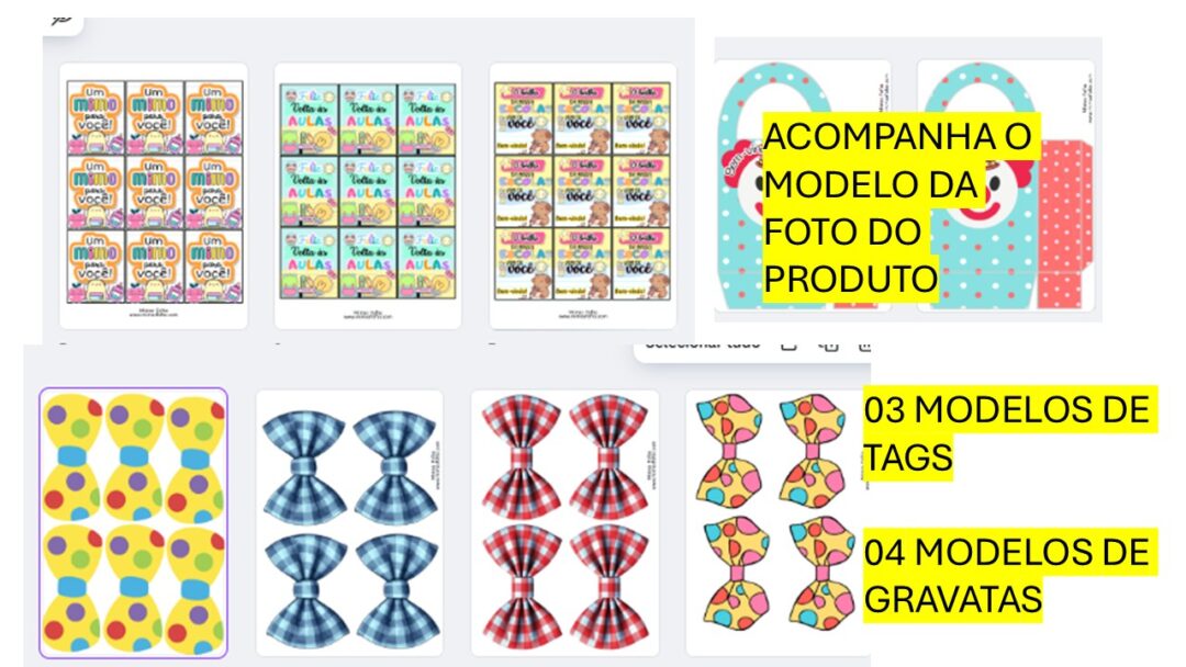 Caixinha Volta Às Aulas Palhacinho Gravata M01 - Image 11