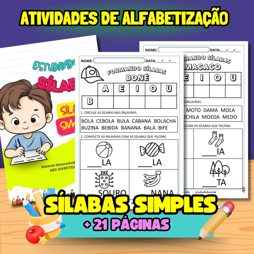 Atividades para trabalhar as sílabas simples caderno das sílabas 2