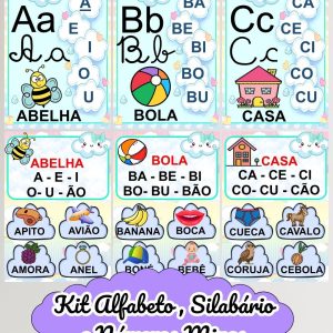 Kit Alfabeto , Silabário e Números Minas